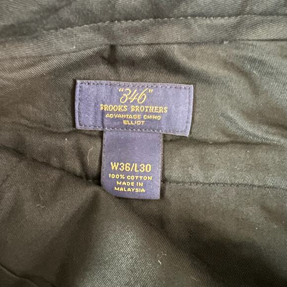 Brooks Brothers 346 Elliot Pleated Chino 36x30 Navy Blue Cotton Dress Pants - Picture 9 of 16